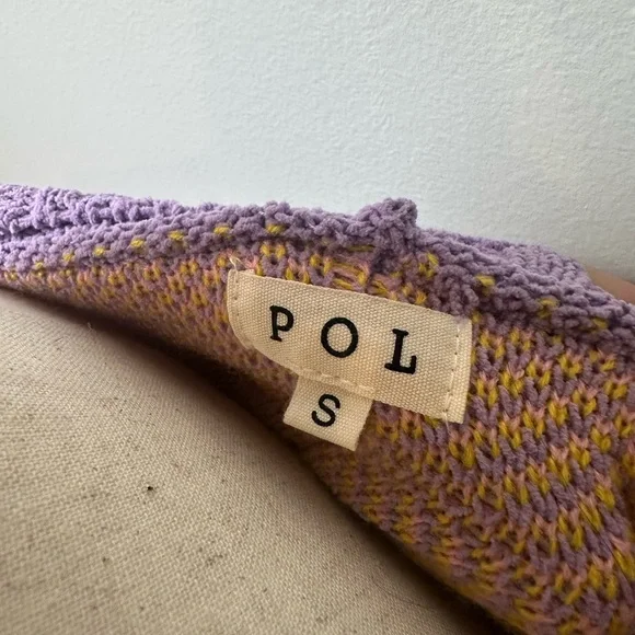 POL Lavender V-Neck Oversized Sweater with Pink Star Accents - Picture 5 of 5